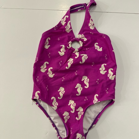 4/20$ Joe Fresh Toddler Purple Seahorse One Piece Swimsuit size 3T - Picture 2 of 6